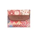 ZOUK Women's Jute Handcrafted Vegan Leather Multicolor Trendy Trifold Wallet for Girls College Women