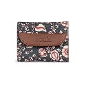ZOUK Women's Jute Handcrafted Vegan Leather Multicolor Trendy Trifold Wallet for Girls College Women