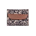 ZOUK Women's Jute Handcrafted Vegan Leather Multicolor Trendy Trifold Wallet for Girls College Women
