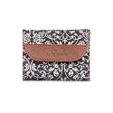 ZOUK Women's Jute Handcrafted Vegan Leather Multicolor Trendy Trifold Wallet for Girls College Women