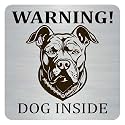 Zouple Beware of Dog Sign – Pitbull Warning | Long Lasting All-Weather Steel | Ideal 6x6 Inch Dual Tone | Outdoor Security Plaque for Gate, Door, Wall | Drill Free Self-Adhesive
