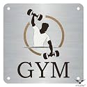 Gym ZOUPLE® Sign with Custom Name Tag, 8"x8", Dual Mount, JSL Brand Steel Laser Print