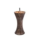 Zoyo Cera Designer Ceramic One Piece Pedestal Wash Basin Free Standing Size 16 Round, Glossy finish (Wooden)