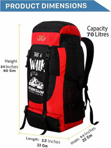 zozo water proof mountain rucksackhikingtrekkingcamping bagbackpack 70l rucksack  - 70 l