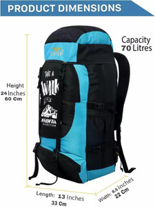 zozo water proof mountain rucksackhikingtrekkingcamping bagbackpack 70l rucksack  - 70 l
