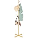 ZOZOE Coat Rack with 8 Hooks, Golden Adjustable Coat Rack Stand