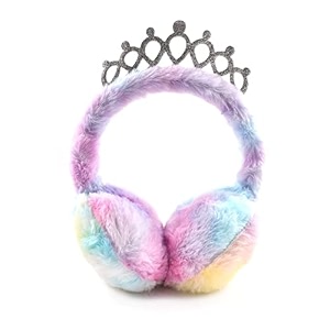 latest crown style cute winter amp outdoor adjustable ear muffs tie dye for girls and women crown silver