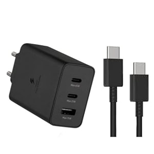 65w trio multi port super fast charging adapter with type c to type c cable compatible with sam sung s20 pluss21 fe 5gs22s23s23 fes23 ultraf54 5ga54 5g adapter and cable za162