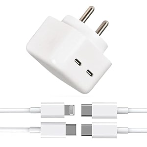 original 35w dual pd 30 gan usb-c port compact power adapter plug fast wall charger adapter compatible for iphone ipad airpods macbook air with lightning amp type c cables za143