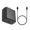 Original 45W Super Fast Charger Type C Wall Adapter S24 Ultra/S24/S24 Plus/S23 Ultra/S23/S23+/S23 Fe/S22 Ultra/S22/S21 Fe 5G/Buds, 3ft USB C to C Cable (ZA154)