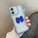 ZR015 for iPhone 11 Back Case Cover | Wave Edge Bow Slim Fit | Camera Protection | Shockproof TPU Case - Blue