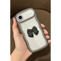 ZR015 for iPhone 17 Air Back Case Cover | Wave Edge Bow Slim Fit | Camera Protection | Shockproof TPU Case - Black