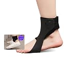 ZR98US Orthosis,Ankle Orthosis Splint Support, Adjustable Foot Drop Brace Corrector, for Improved Walking Gait, Pain Relief,for Hemipleia Stroke Shoes Walking,LeftM