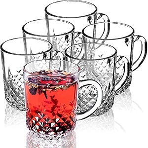 premium glass coffee mug tea cups set of 4-200 ml transparent glass cups set for coffee green tea herbal tea lemon tea milk cup elegant cup 200 ml 4