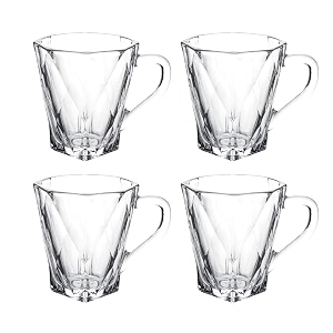premium glass coffee mug tea cups set of 4-180 ml transparent glass cups set for coffee green tea herbal tea lemon tea milk cup hotcold drinks cups vintage cup 180 ml 4