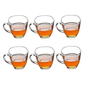 premium glass coffee mug tea cups transparent glass mugs set for coffee green tea herbal tea lemon tea milk cup hotcold drinks cups square cup 6
