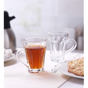 premium glass coffee mug tea cups 200 ml transparent glass cups set for coffee green tea herbal tea lemon tea milk cup hotcold drinks cups lotus cup 200 ml 6