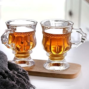 premium glass coffee mug and tea cup set - transparent for hotcold drinks rajwadi cup 2