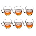 Premium Glass Coffee Mug Tea Cups, Transparent, Glass Mugs Set for Coffee, Green Tea, Herbal Tea, Lemon Tea, Milk Cup, Hot/Cold Drinks Cups (Square Cup, 6)