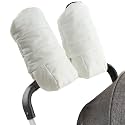 Zsedrut Stroller Gloves Universal Winter Anti-Freeze Stroller Mittens Water Repellent Hand Warmer Muff Fleece Lined,Winter Stroller Accessories (White)
