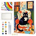 ZTOTZ Cat Paint by Numbers Kit for Adults Framed,8x12inch
