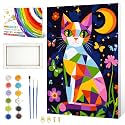 ZTOTZ Framed Paint by Numbers Kit for Adults Teens Cat