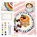 ZTOTZ Paint by Numbers Kit with Frame, Breakfast Pancake Painting by Numbers for Adults, Easy Food Art Kit for Cooking Lover, 8x12 Inches