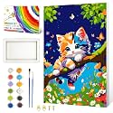 ZTOTZ Tree Cats Paint by Numbers Kit Framed Canvas 8x12 for Adults Kids