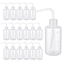 Zubebe 18 Pcs 250ml/500ml Tattoo Wash Squeeze Bottle Bulk Plastic Squirt Lash Water Bottle with Narrow Mouth Scale Labels for Lab Wash Cleaning Water Tools, Plant Irrigation (Clear,250ml)