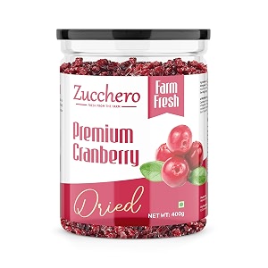 zucchero premium dried cranberry 400 gm  sweet amp tangy  99 fat free  antioxidant rich