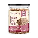 Zucchero Roasted Flaxseed, Unsalted, 400G - Omega-3 | Super Food | Nutty Flavour| Dry Roasting | Oil-Free| Slow baked Seeds