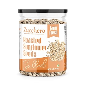 zucchero roasted premium sunflower seed salted 400g - flavorful  dry roasting  rich in omega  high protein  anti-oxidant rich  fitness amp weightloss