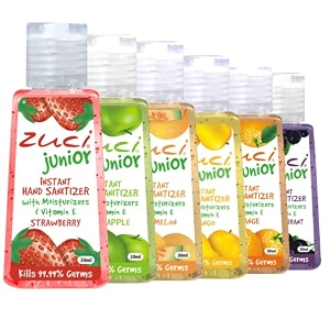zuci junior pocket size hand sanitizer  instant germ protection  alcohol gel-based  travel-friendly  fruit scented  for kids - 30ml pack of 144