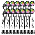 ZUCKEO 12W RGB Low Voltage Landscape Lights, LED Color Changing Landscape Lighting, IP66 Waterproof Outdoor Spotlight, 12V 24V Christmas Decorative Light for Yard Garden Path(12Pack)