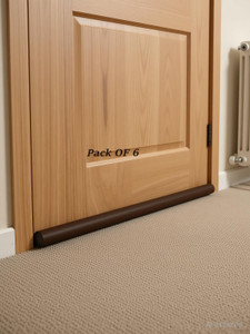 zudora pack of 6 door bottom sealing strip guard for homeoffice 39 inch floor mounted door stopper brown