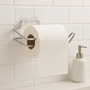 zuku tissuetoilet paper roll holder for bathroom kitchen tissue roll holder tissue paper stand self adhesive no drill napkin holder bathroom accessoriesorganiserpack of 1