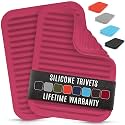 Zulay 2-Pack 9"x12" Silicone Trivets for Hot Pots &amp; Pans – Heat-Resistant, Non-Slip Trivet Mats – Durable, Flexible, Multi-Purpose Hot Pads for Kitchen Counter &amp; Table - Rose Red