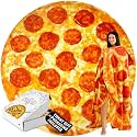 Zulay Kitchen Giant Double Sided Pepperoni Pizza with Gift Gift Packaging - Novelty Blanket for Adults &amp; Kids - Soft Flannel Round Pepperoni Blanket for Indoors, Outdoors, Home, 285 GSM - 71 Inches