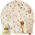 Zulay Kitchen Giant Double Sided Tortilla Blanket with Drawstring Bag - Novelty Blanket for Adults &amp; Kids - Soft Flannel Round Tortilla Blanket for Indoors, Outdoors, Home 285 GSM - 71 Inches