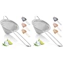 Zulay Kitchen 304 Stainless Steel Fine Mesh Strainer For Kitchen - Sieve Sifters For Food, Tea, Rice, Oil, Noodles, Fruits, Vegetables - Rust-Proof, Easy to Clean Drink Strainer (Silver) (Pack of 2)