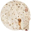 Zulay Kitchen Burrito Tortilla Throw Blanket - Giant Double-Sided Tortilla Blanket for Adult and Kids - 285 GSM Funny Soft Food Blanket - Flannel Round Taco Blanket - (80" Double Sided)