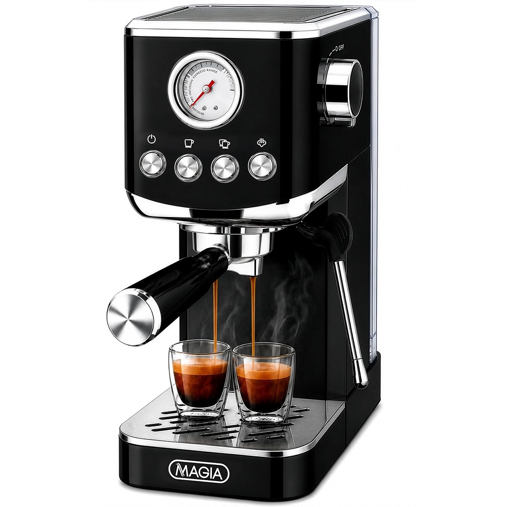 Zulay Kitchen Magia Compact Espresso Machine - 20 Bar Coffee Maker with ...