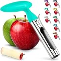 Zulay Premium Apple Corer - Easy to Use Durable Apple Corer Remover for Pears, Bell Peppers, Fuji, Honeycrisp, Gala and Pink Lady Apples - Stainless Steel Best Kitchen Gadgets Cupcake Corer - Black