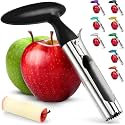 Zulay Premium Apple Corer - Easy to Use Durable Apple Corer Remover for Pears, Bell Peppers, Fuji, Honeycrisp, Gala and Pink Lady Apples - Stainless Steel Best Kitchen Gadgets Cupcake Corer - Black