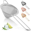 Zulay Kitchen 304 Stainless Steel Fine Mesh Strainer 3.35 in - Strainers Fine Mesh, Tea Strainers for Loose Tea - Perfect for Tea, Cocktails, Juicing, Drinks, Liquids, Matcha, Coffee &amp; More