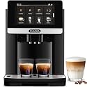 Zulay Magia Super Automatic Espresso Maker Machine with Grinder - 19 Fully Customizable Coffee Options, Auto Cleaning, Milk Foam System - for Latte, Cappuccino- Prime - Silver (13.8x18x9.4)
