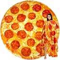 Zulay Kitchen Pepperoni Pizza Blanket - Novelty Big Pie Throw Adult and Kids - Premium Soft Flannel Round Pepperoni Cover for Indoors, Outdoors, Travel, Home and More, 285 GSM - 36 Inches