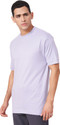 Zulements Solid Men Round Neck Purple T-Shirt