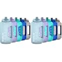ZULU Goals Half Gallon Jug with Time Marker & Handle for All Day Hydration & Silicone Straw with Locking, Leak-Proof Lid, BPA Free, 64 Ounces (Pack of 2)