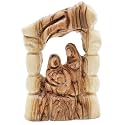 Zuluf Hand-Carved Olive Wood Holy Family Nativity Statue 5.3" – Christmas Scene Figurine Handmade by Christian Artisans – Catholic Religious Gift for Home or Church Decor – HOF007